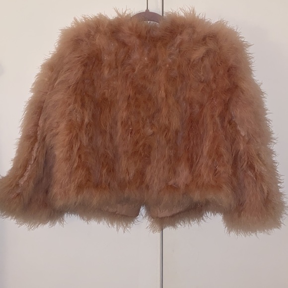 jocelyn Blush Pink Feathered Faux-Fur Utility Jacket - Picture 7 of 10